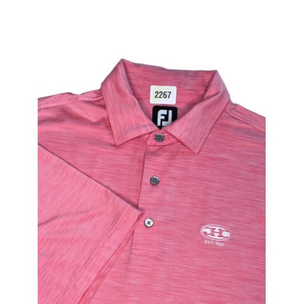 FootJoy FJ Polo Shirt Mens L Large Pink Golf Performance Collared Logo Colorfull